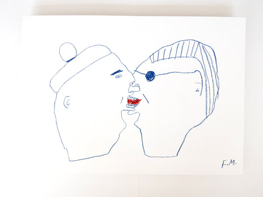 Kissers in Blue