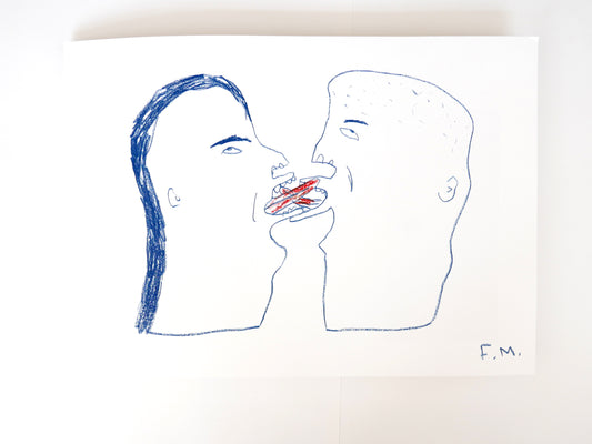 Kissers in Blue