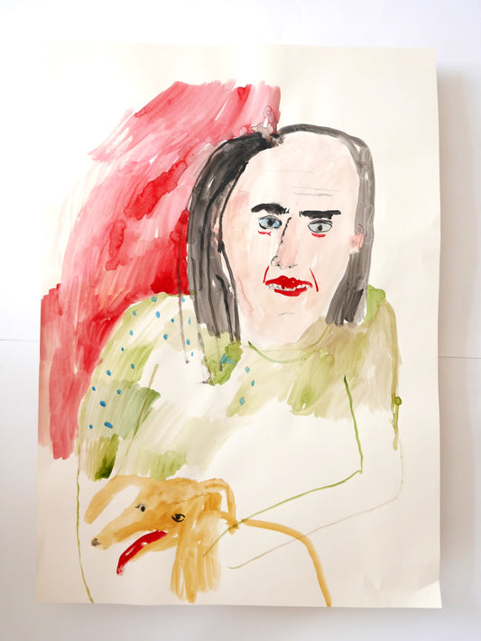 Troubled Lady and Dog