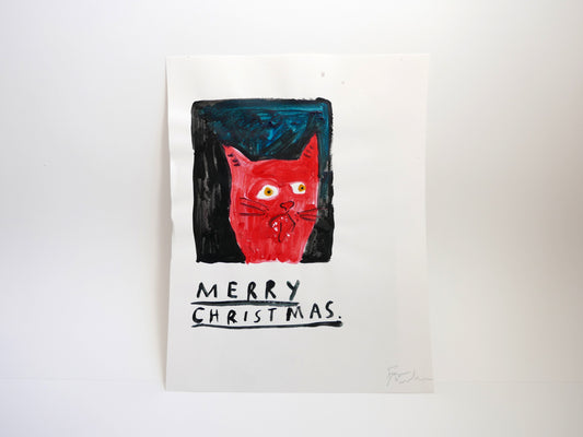 Merry Christmas Pink Cat