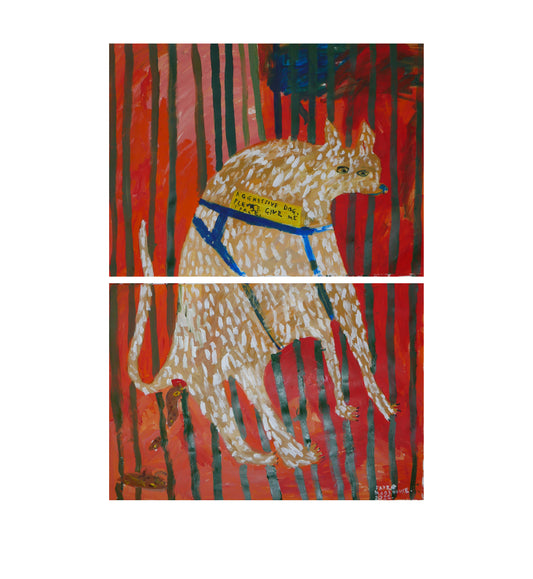Aggressive Dog Please Give Me Space (Sweetcorn Poo). A Diptych.
