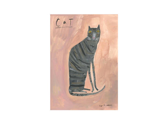 Original Faye Moorhouse Painting || Cat on Pink