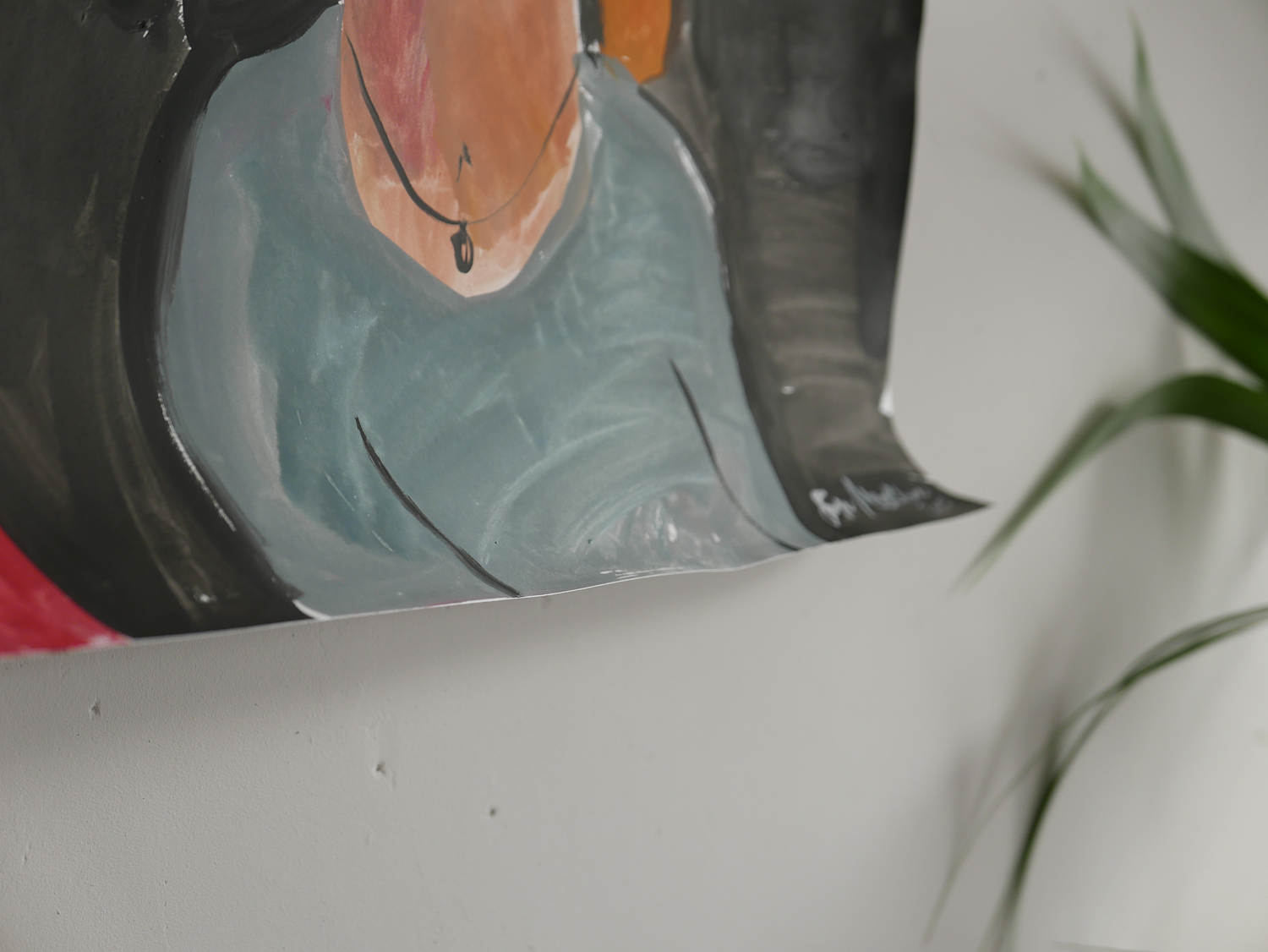 Original LARGE Faye Moorhouse painting - Don't Be Sad There's a Pretty Bush Over There - FREE SHIPPING