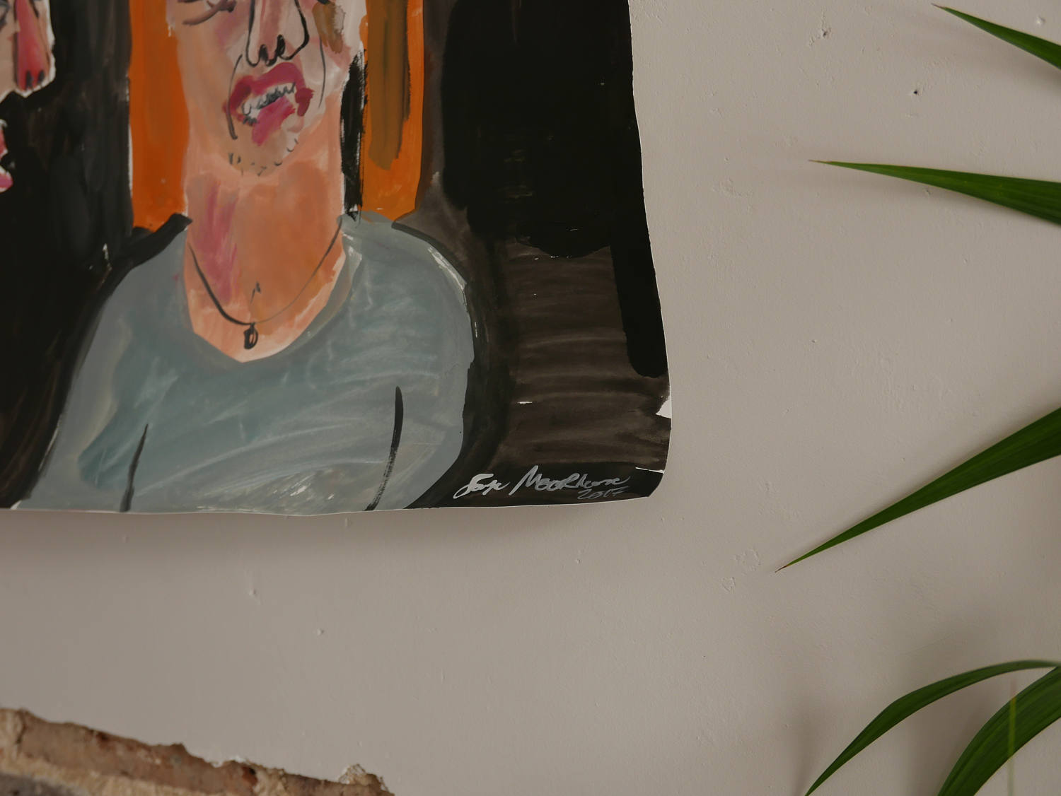 Original LARGE Faye Moorhouse painting - Don't Be Sad There's a Pretty Bush Over There - FREE SHIPPING