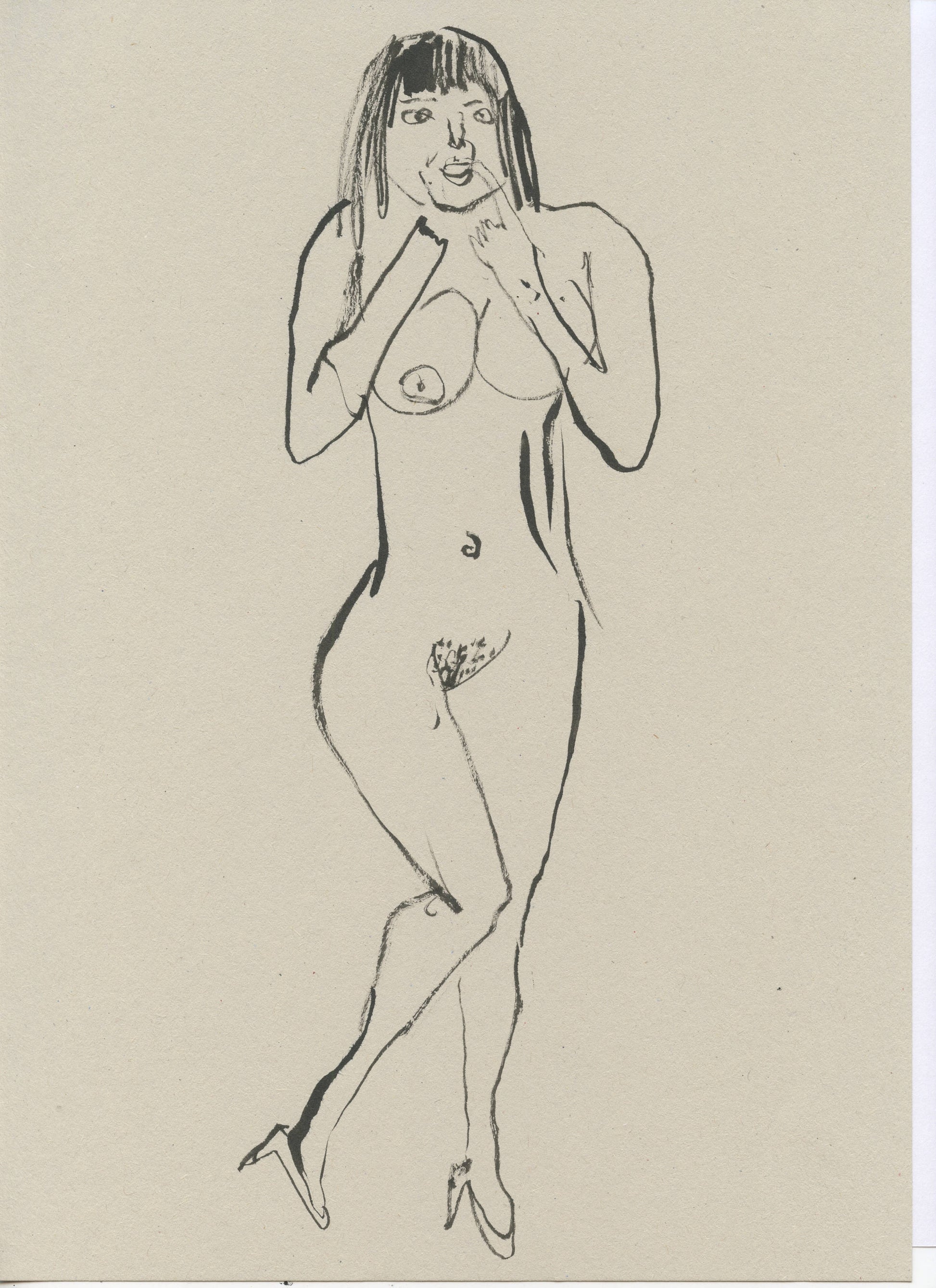 Original Faye Moorhouse Illustration - NUDE LADY