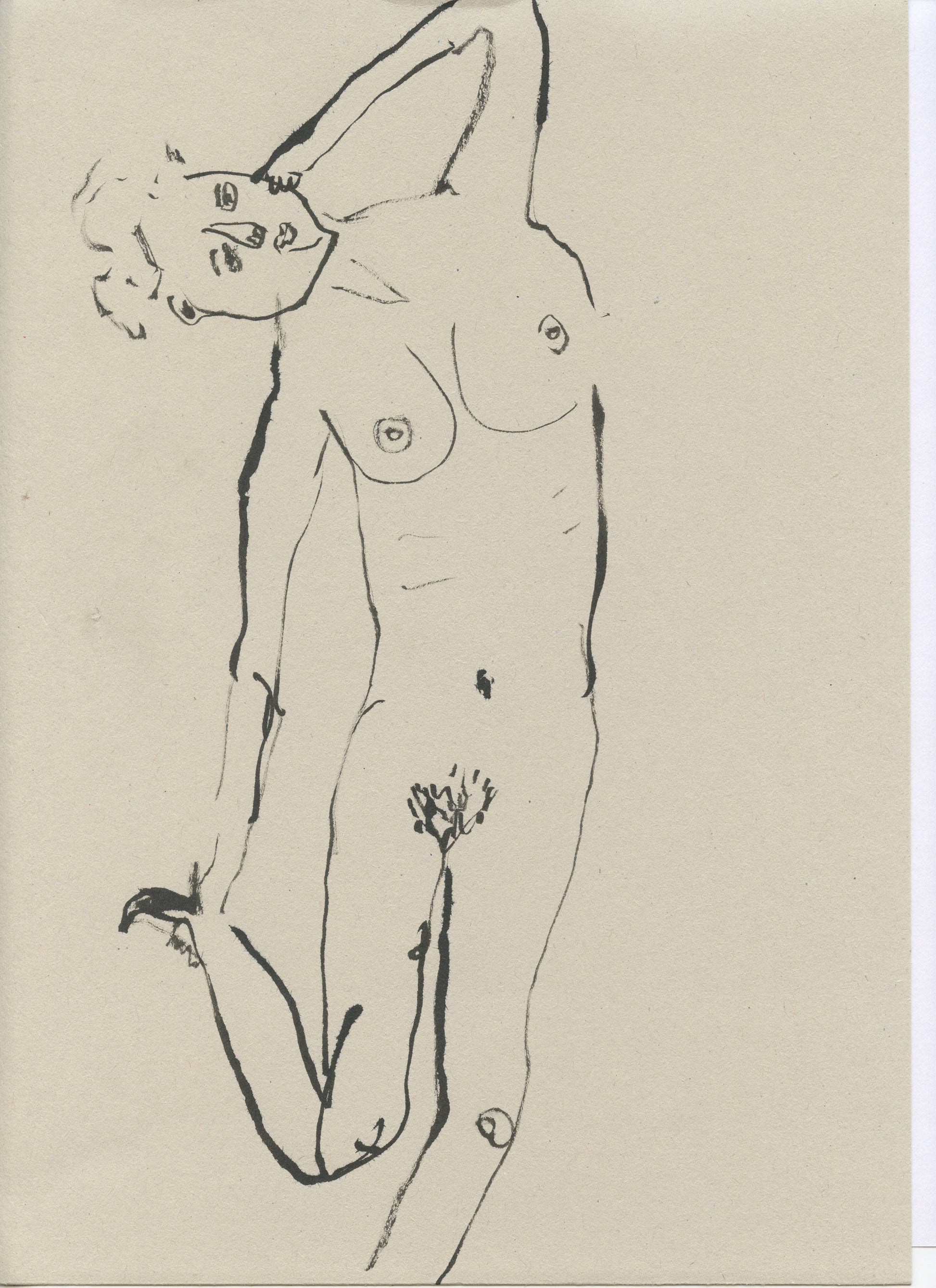 Original Faye Moorhouse Illustration - NUDE LADY