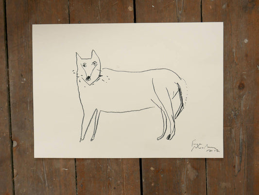 WOLF | Original Charcoal Drawing | Faye Moorhouse