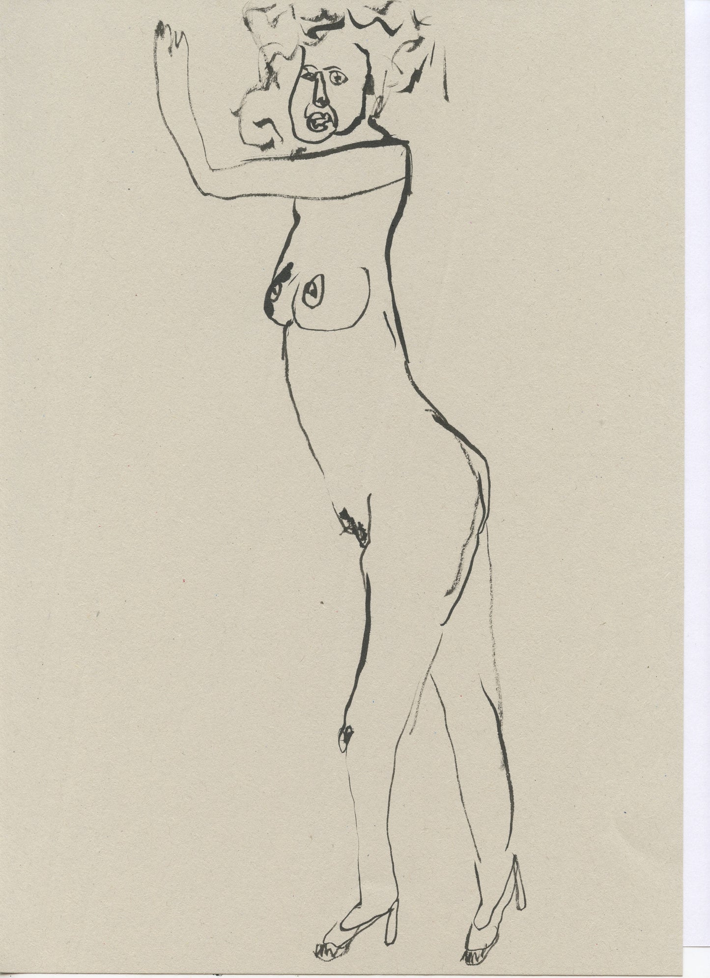 Original Faye Moorhouse Illustration - NUDE LADY