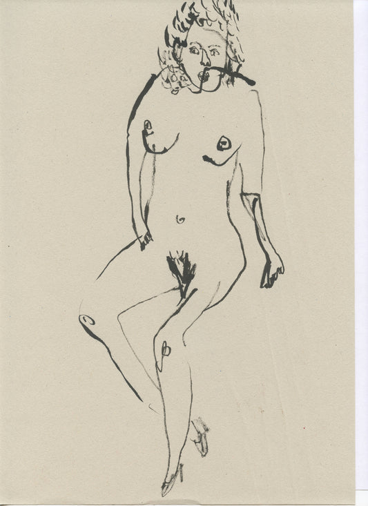 Original Faye Moorhouse Illustration - NUDE LADY