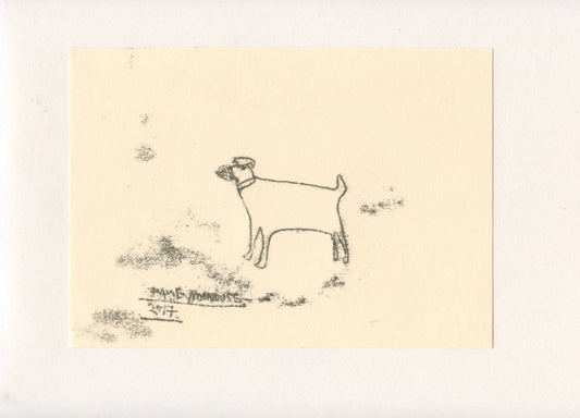 FIERCE DOG 2 - A Mono Print - Original Faye Moorhouse Illustration drawing art