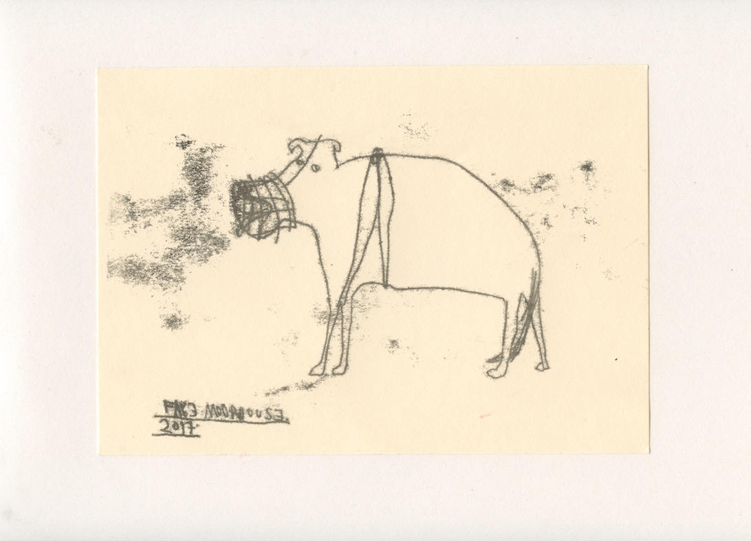 FIERCE DOG 12 - A Mono Print - Original Faye Moorhouse Illustration drawing art