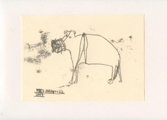 FIERCE DOG 12 - A Mono Print - Original Faye Moorhouse Illustration drawing art