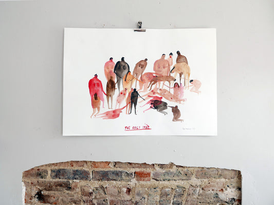 The Orgy 1982 | Painting on paper | Faye Moorhouse