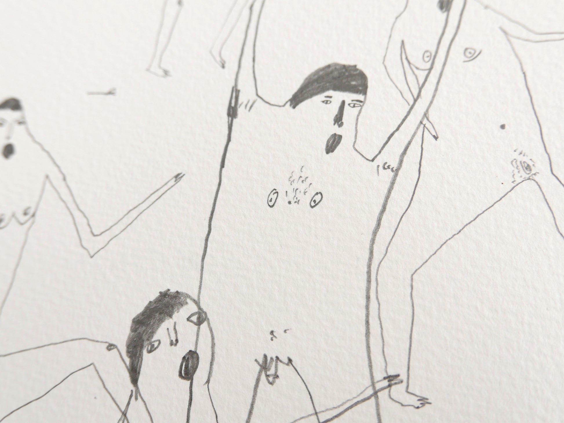 They Fought with Forks and 5p Carrier Bags | Drawing on paper | Faye Moorhouse