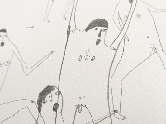 They Fought with Forks and 5p Carrier Bags | Drawing on paper | Faye Moorhouse