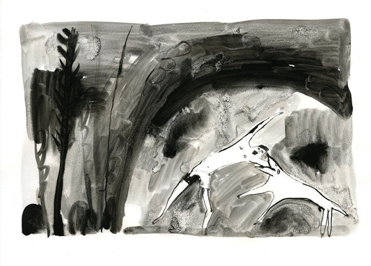 Original Faye Moorhouse Ink Illustration - Black Forest Beasts no. 3