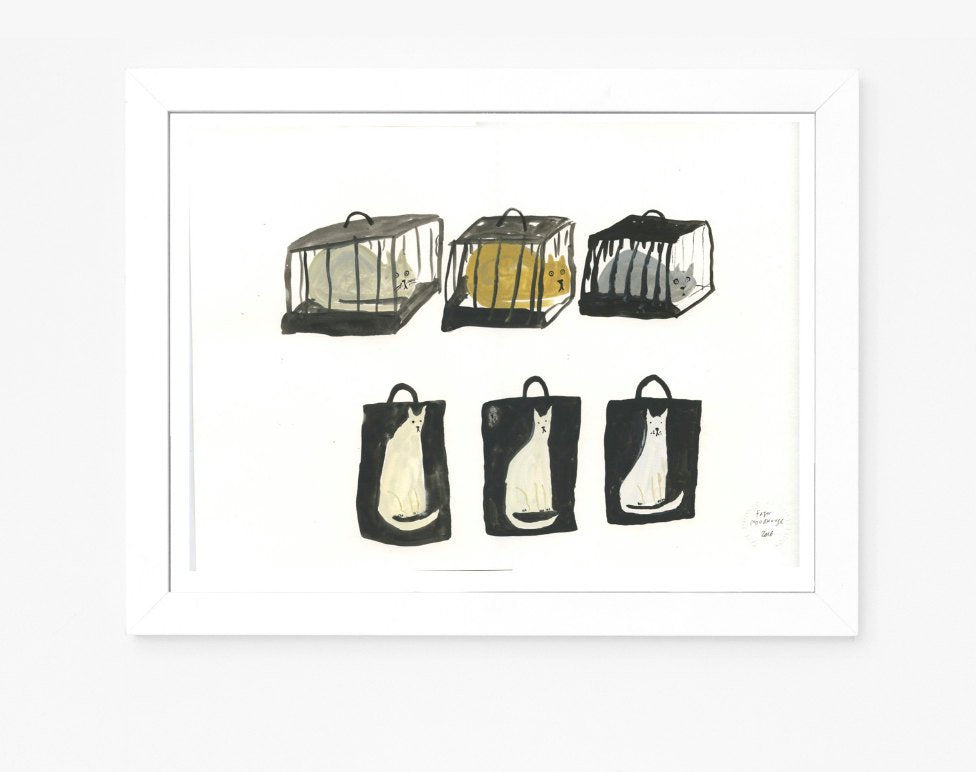 Travelling Cats - Original illustration on paper