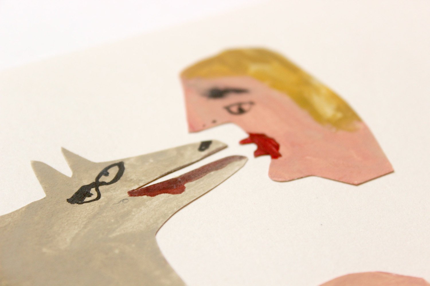Humans and Beasts - Original Faye Moorhouse collage painting illustration