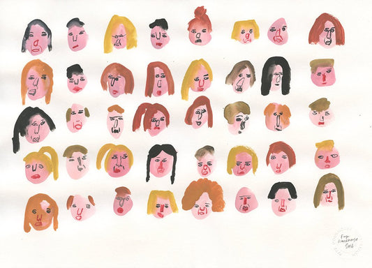 FACES 5 - original painting on paper
